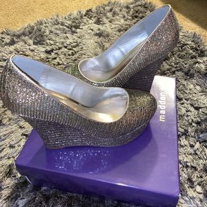 Madden Girl Glitter Wedged Heels